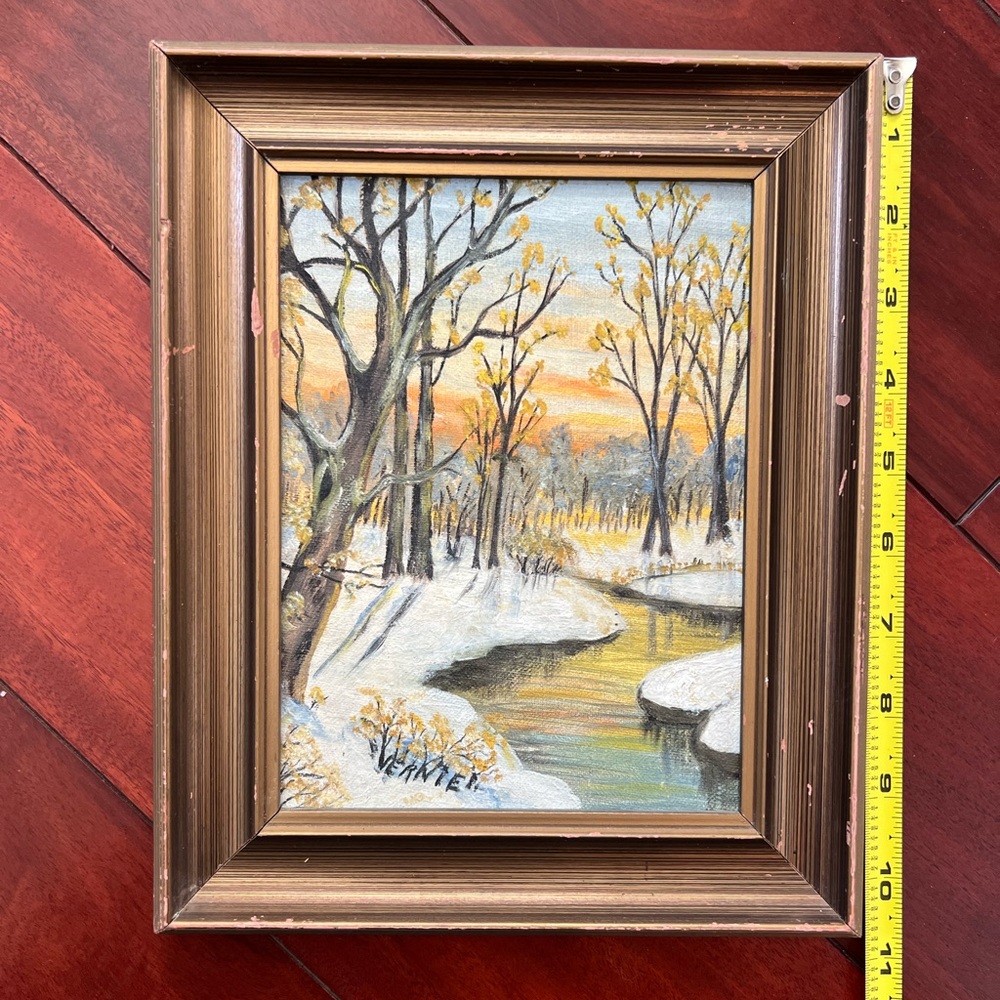 Winter Landscape Framed Art Print Original Signed